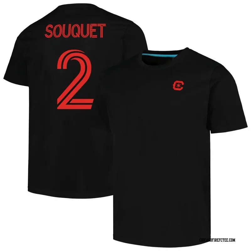 Youth Chicago Fire FC ＃2 Arnaud Souquet Black Name & Number Culture Heavy T-Shirt